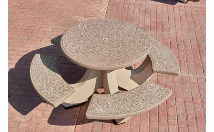 Four Bench Round Concrete Picnic Table
