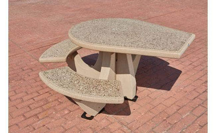 Three Bench ADA Accessible Round Concrete Picnic Table