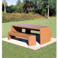Rectangular Free Standing Concrete Picnic Table Set
