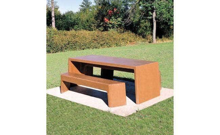 Rectangular Free Standing Concrete Picnic Table Set