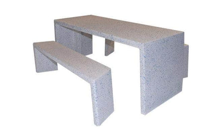 Rectangular Free Standing Concrete Picnic Table Set