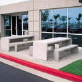 Rectangular Free Standing Concrete Picnic Table Set
