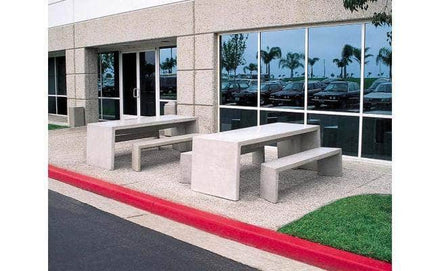 Rectangular Free Standing Concrete Picnic Table Set