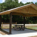 Precast Concrete Rectangular Picnic Table with Attached Benches