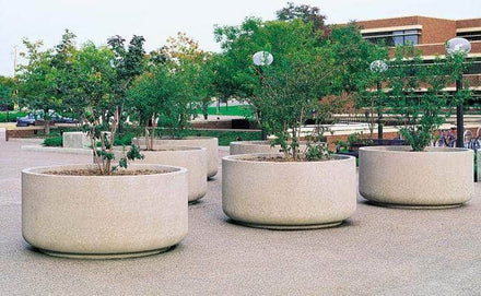 Large round concrete planter for sale perfect for security or landscaping