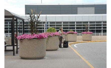 Large Circular Concrete Planter - 54 in. x 40 in.