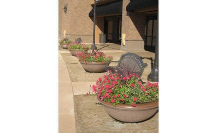 Large round dish outdoor concrete planters for sale