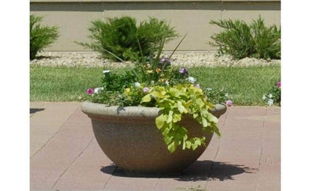 Large round dish outdoor concrete planters for sale