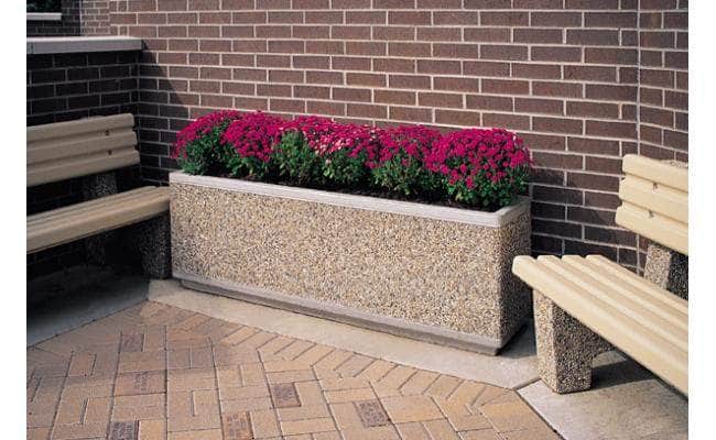 Large rectangular concrete planter perfect for security or landscaping