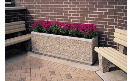 Large rectangular concrete planter perfect for security or landscaping