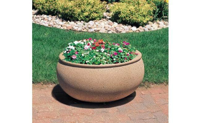 Elliptical Concrete Planter