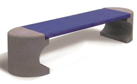 7 Ft. Backless Park Bench with Metal Form Seat and Concrete Legs