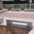 Modern Rectangular Straight Tech Concrete Park Bench
