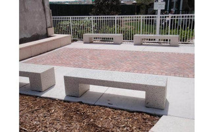 Modern Rectangular Straight Tech Concrete Park Bench