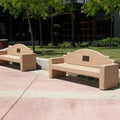 Plain Back Memorial Style Rectangular Concrete Park Bench