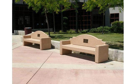 Plain Back Memorial Style Rectangular Concrete Park Bench