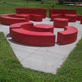 Basic Modern 74 in. Curved Concrete Park Bench