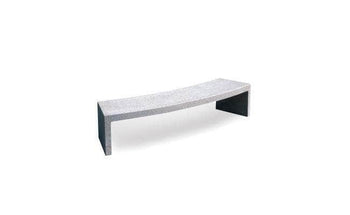 Modern Concrete Backless Radius Curved Park Bench, 6 Ft