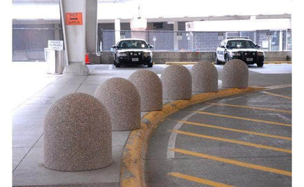 Short Heavy Duty Security Concrete Bollard in parking area