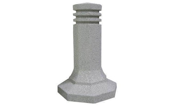Decorative Security Bollard with Three Reveal Lines and Tapered Base
