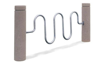 Concrete Bollard Metal Bike Rack for sale, perfect for security and convenience