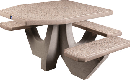 Three Bench ADA Accessible Square Concrete Picnic Table
