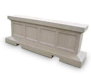 Recessed Wall Jersey Barricades - 4 Rectangular Inserts