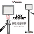 Post and Rope Stanchion Kit, Crown Top Posts, 6 Ft. Velvet Foam Core Rope and Sign Frame - Montour Line
