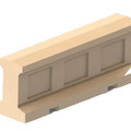 Recessed Wall Concrete Jersey Barriers - 3 Rectangular Inserts