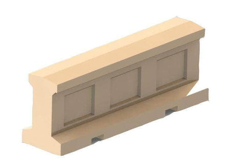 Recessed Wall Concrete Jersey Barriers - 3 Rectangular Inserts