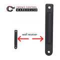 Wall Mounted Retractable Belt Barrier Fixed, Black Steel Case, 8.5 Ft. and 11 Ft. Belts - CCW Series WMB-120