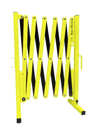 Fluorescent Yellow and Black Versa-Guard Heavy Duty 11 Ft. Standard Length Expanding Barricade