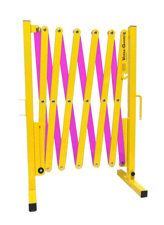 Radiation Safety Yellow and Magenta Versa-Guard Heavy Duty 11 Ft. Standard Length Expanding Barricade