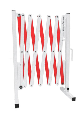 Safety White and Red Versa-Guard Heavy Duty 11 Ft. Standard Length Expanding Barricade