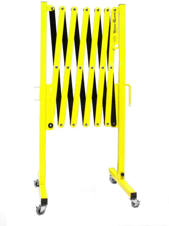 Safety Fluorescent Yellow and Black Versa-Guard Heavy Duty 11 Ft. Extra Height Expanding Barricade