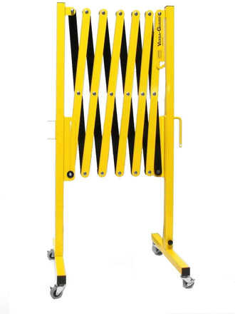 Safety Yellow and Black Versa-Guard Heavy Duty 11 Ft. Extra Height Expanding Barricade