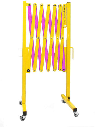 Radiation Safety Yellow and Magenta Versa-Guard Heavy Duty 11 Ft. Extra Height Expanding Barricade