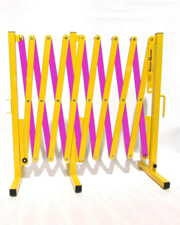 Radiation Safety Yellow and Magenta Versa-Guard Heavy Duty 15 Ft. Extra Length Expanding Barricade