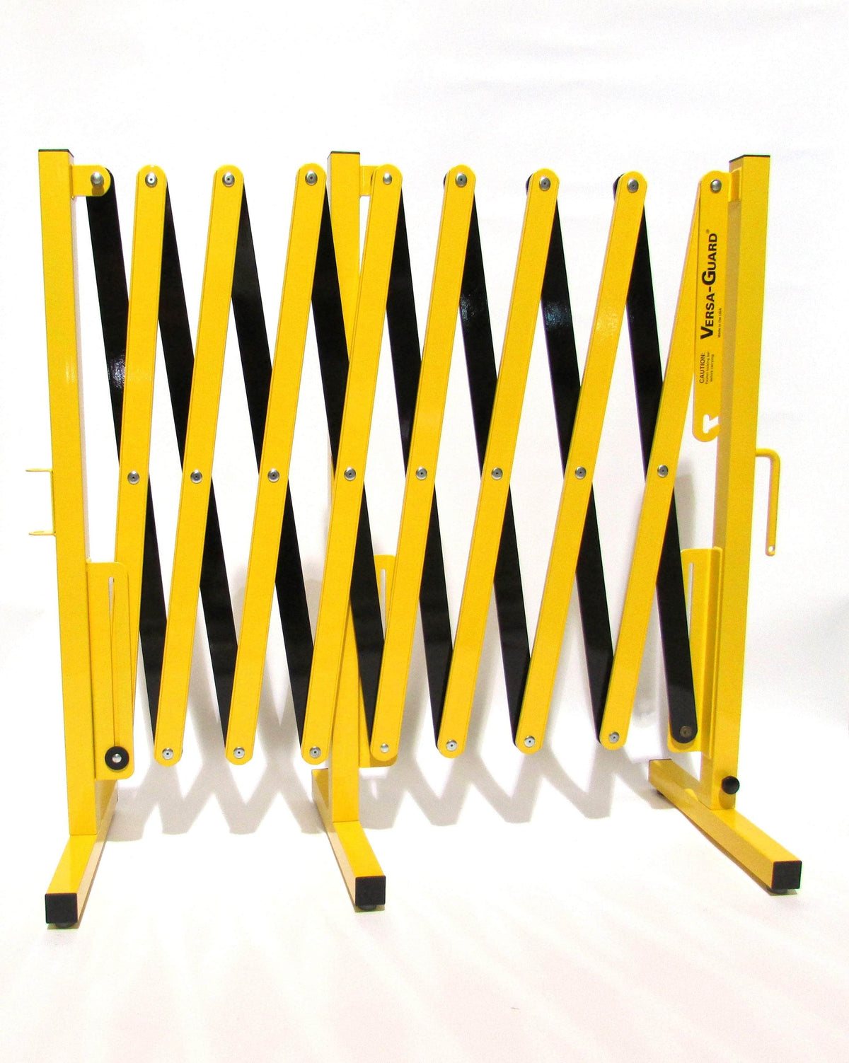 Safety Yellow and Black Versa-Guard Heavy Duty 15 Ft. Extra Length Expanding Barricade