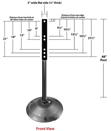 Black Sign Stand & 24lbs Round Black Steel Base