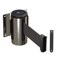 Wall Mounted Retractable Belt Barrier Fixed, Polished Stainless Steel Case, 8.5 and 11 Ft. Belt - CCW Series WMB-120