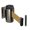 Wall Mounted Retractable Belt Barrier Fixed, Polished Stainless Steel Case, 8.5 and 11 Ft. Belt - CCW Series WMB-120