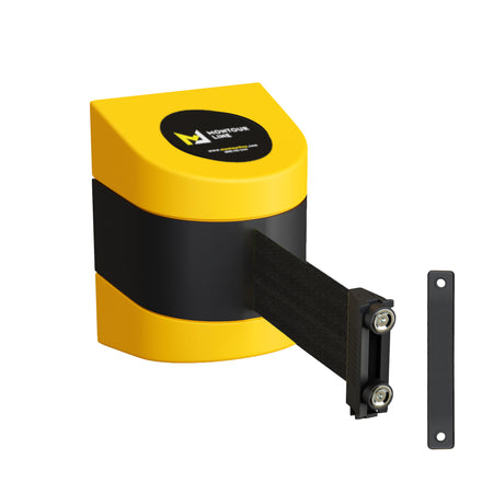 Safety Wall Mount Belt Barrier, Fixed or Magnetic, 10 Ft. Belt - Montour Line WMX 140