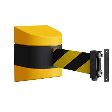 Safety Wall Mount Belt Barrier, Fixed or Magnetic, 13 Ft. Belt - Montour Line WMX 140