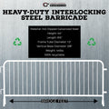 Heavy Duty Interlocking Steel Barricade, 8.5 Ft., White - Angry Bull Barricades