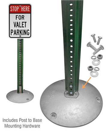 4ft Green Uchannel Sign Stand with 15" Aluminum Base