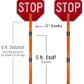 Rigid Stop/Stop Paddle Sign with Handle & Staff