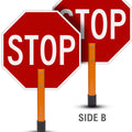 Rigid Stop/Stop Paddle Sign with Handle & Staff