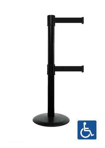 Advanced Dual Line Tensabarrier Post, 7.5 Ft. Belt - Tensator - Crowd Control Warehouse