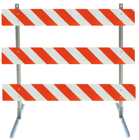 Angle Iron Type III Steel Traffic Barricade - Crowd Control Warehouse